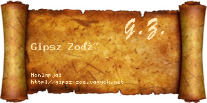 Gipsz Zoé névjegykártya
